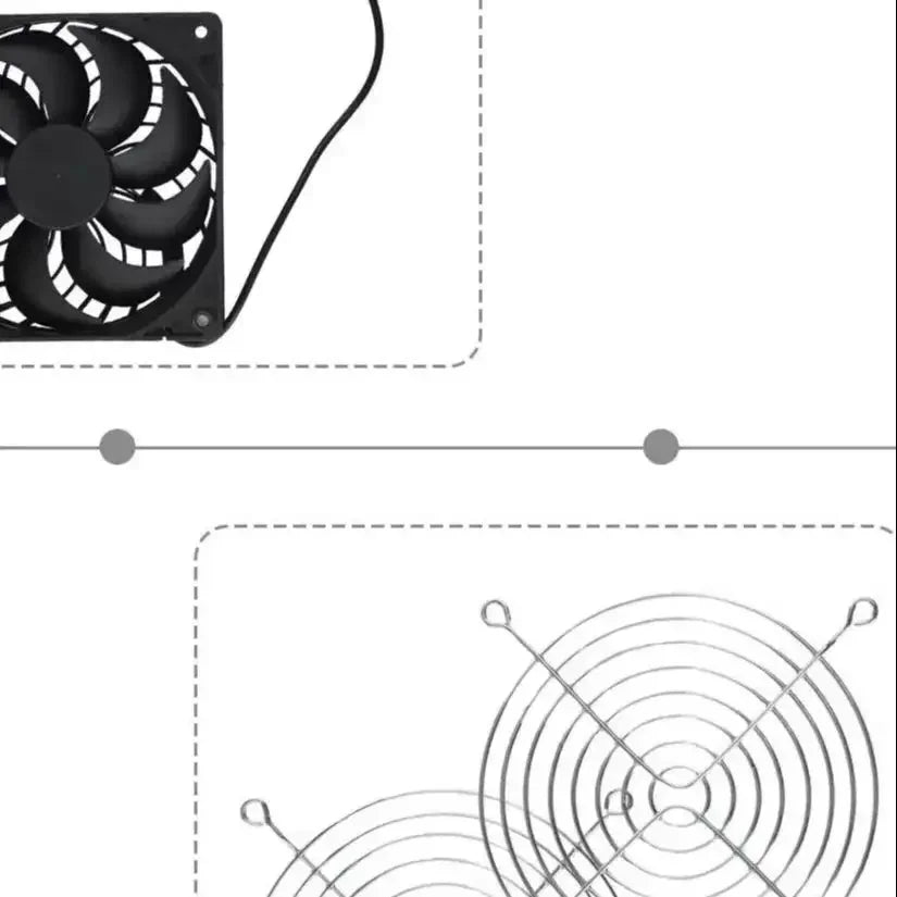 120*120*25mm Solar Powered Exhaust Fan Dual Fan Solar Panel Kit Epoxy Resin Lamination IP65 Waterproof 3000 Rpm Speed Oasis Select China Mainland