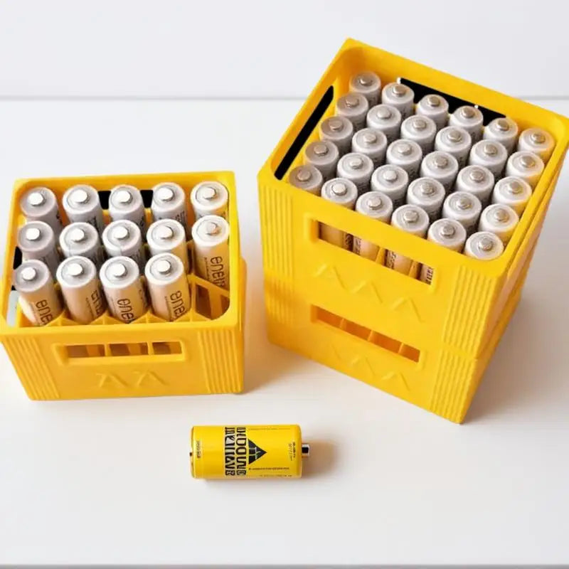 1Pcs 30/20 Compartments 3D Printed Beer Crate Shaped Battery Storage Box Stackable Desktop Organizer Battery Holder Container Oasis Select