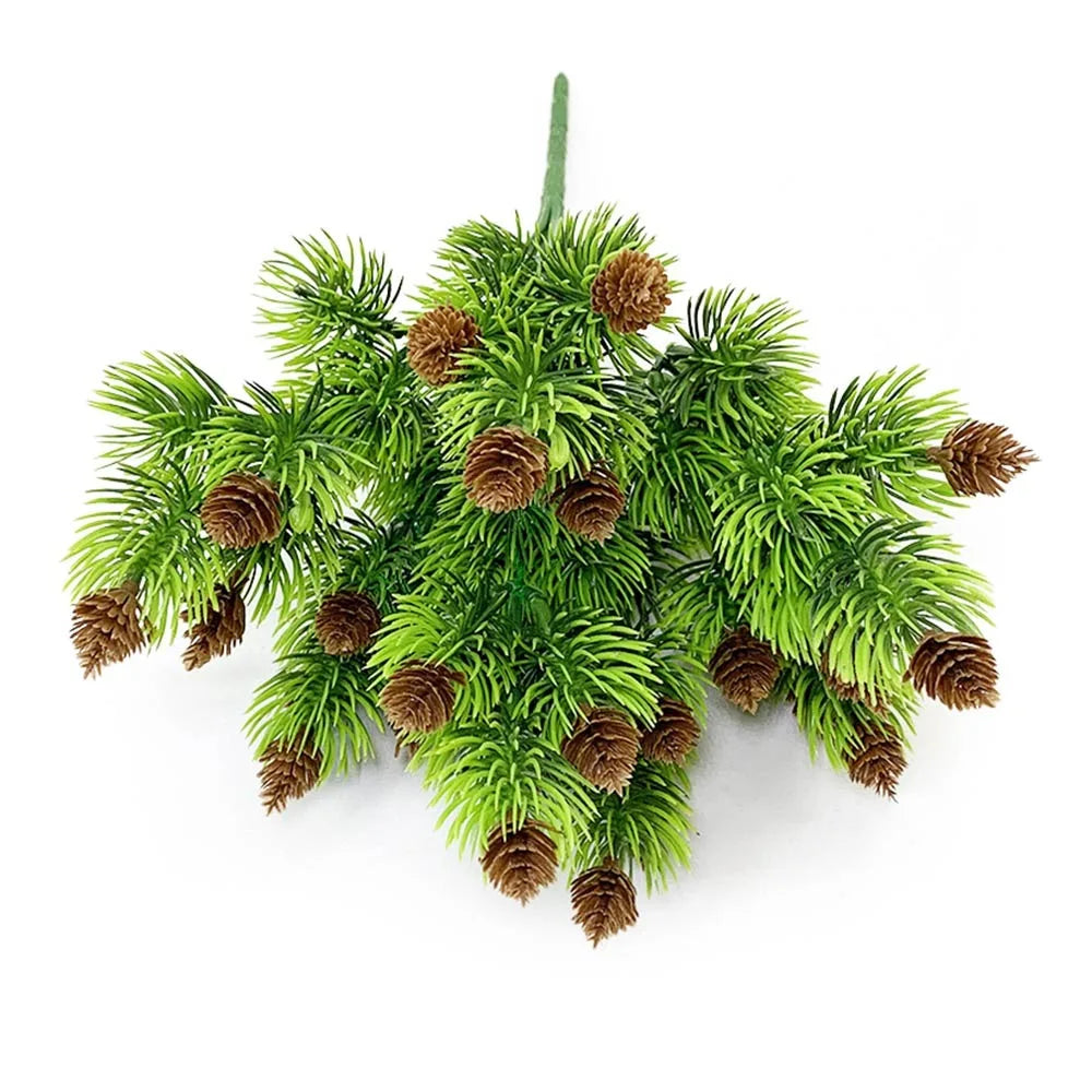 Green Artificial Pine Branches Desktop Ornament DIY Accessories Faux Pine Leaves Craft Fake Plant Fake Pine Home Decoration Oasis Select 4-A