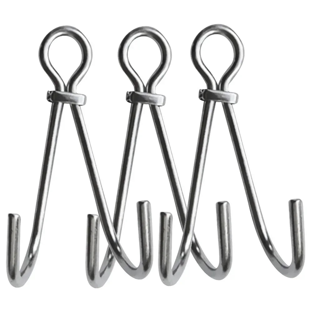 13.5cm Scuba Dive Reef Double Hook Safety Gear Current Drift Diving Hook Kayak Canoe Hardware Equipment Accessory Oasis Select 3 PC