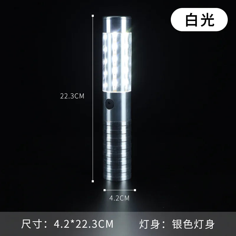 Led Charging, Glowing Flashing Stick, Bar KTV, Handheld Flashing Stick Drinking Atmosphere Extended Atmosphere Champagne Stick Oasis Select Silver white light