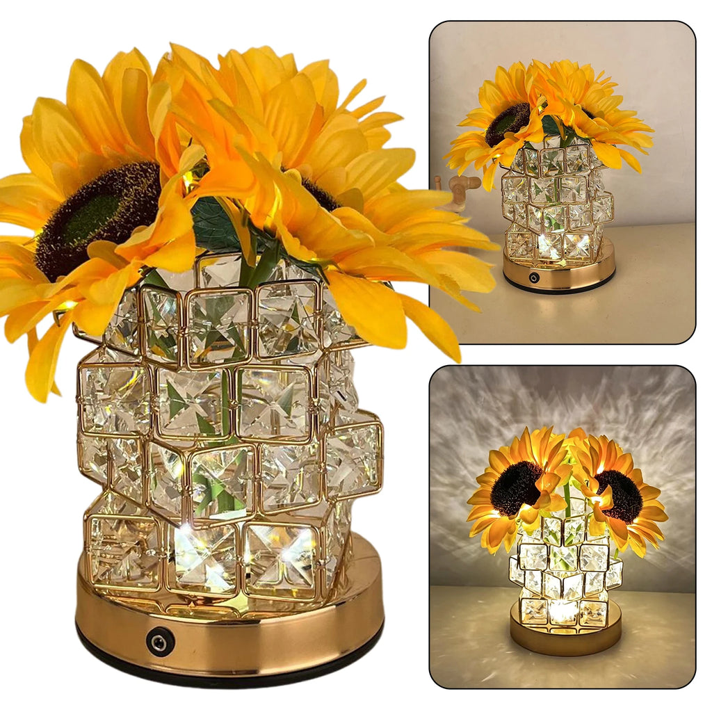 3D Sunflower Table Lamp – Warm Glow Bedside Night Light Gift