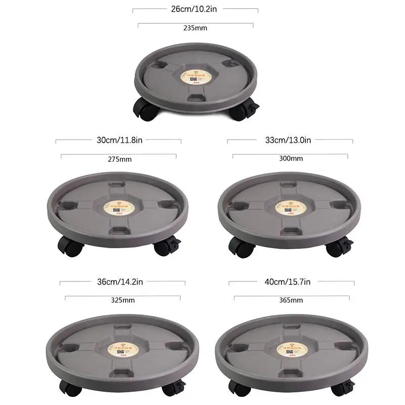 Rolling Plant Stand Tray with Wheels – Heavy Duty Pot Caddy