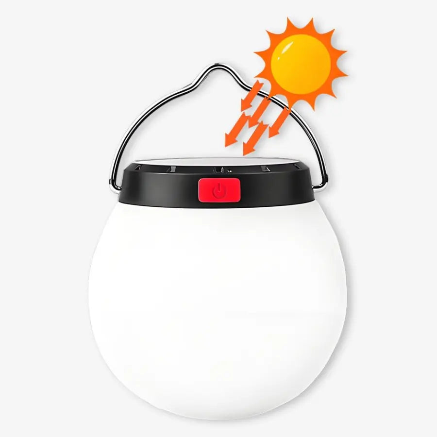 Portable LED Camping Light Warm Yellow Light Outdoor Hanging Lights 3 Modes USB Rechargeable Tent Lamp Solar Camping Lantern Oasis Select Spherical