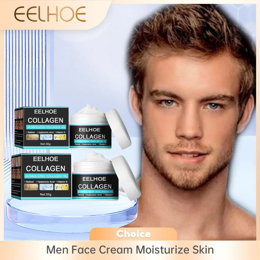 EELHOE Men Face Cream Collagen Face Cream Original Men Face Care Product Dry Skin Hydration Hyaluronic Acid Moisturizing Cream Oasis Select