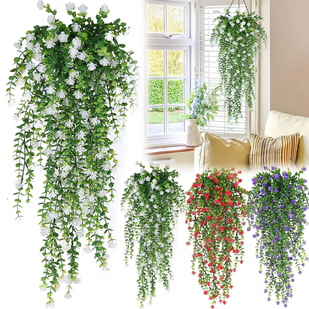 3PCS Artificial Eucalyptus Garland Faux Hanging Vine Realistic Greenery Boho Wedding Arch Patio Farmhouse Home Decor Plants Oasis Select