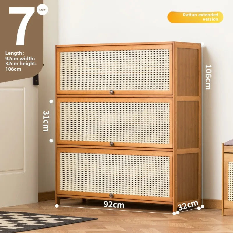Imitation rattan woven shoe cabinet, simple shoe rack at the door of the home, economical, good-looking indoors Oasis Select Seven floors 92