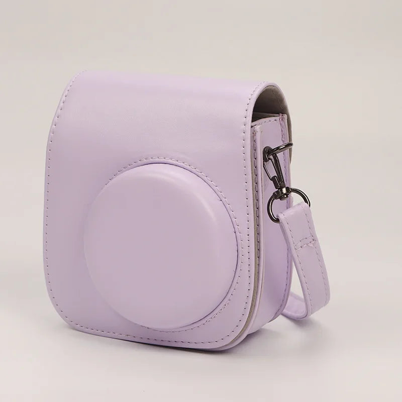 Fuji Polaroid Mini 12 Solid Color Camera Bag Digital Camera Storage Protective Case Crossbody Carry Case Accessory Oasis Select White Bronze