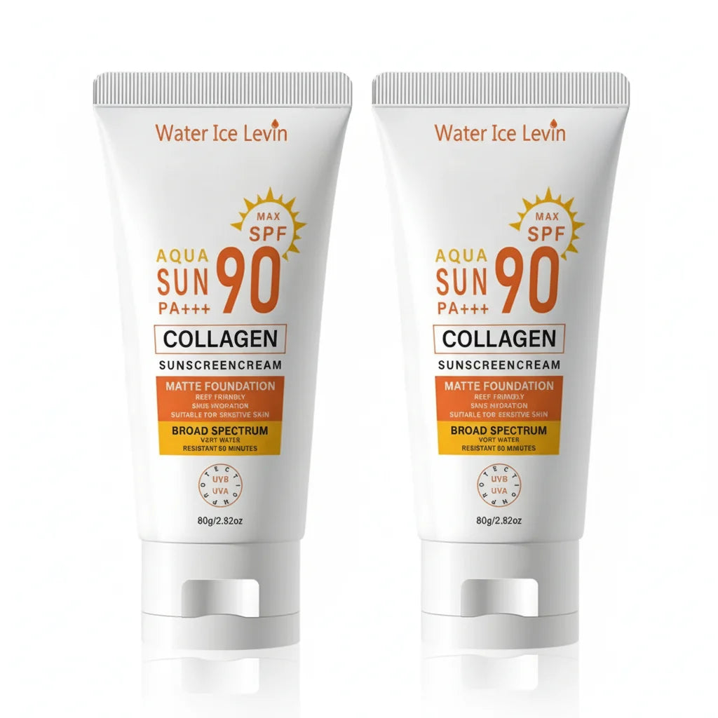SPF 90 Collagen Sunscreen Cream – Matte, Reef Safe, Sensitive Skin Sunscreen Cream Oasis Select Orange 80g