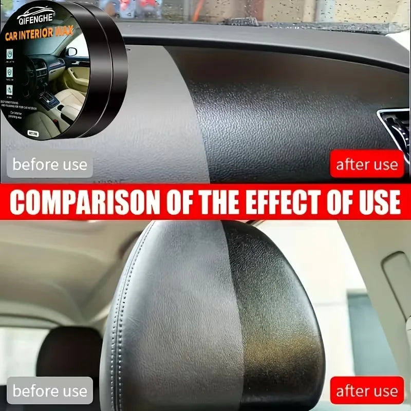 Car Interior Plastic Restoration Wax & Tire Protectant + Sponge Automotive Detailing Wax Oasis Select