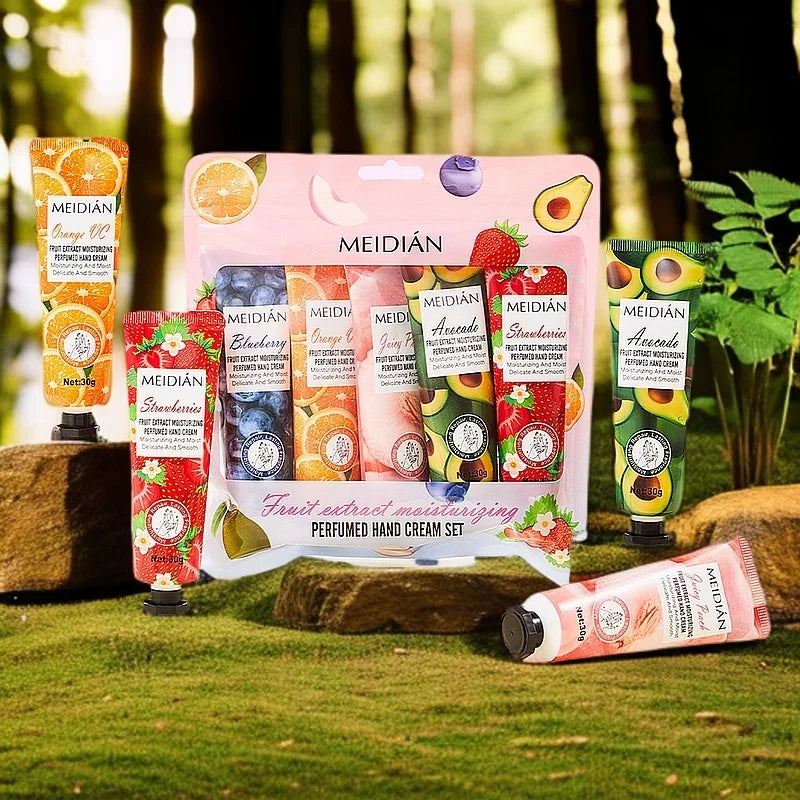 5-Piece Fruit Scented Hand Cream Set – Moisturizing Hand Care Hand Cream Set Oasis Select