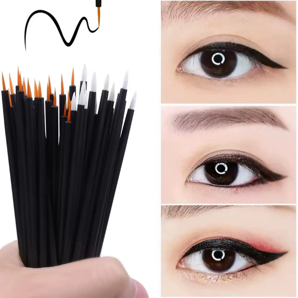 50pcs/lot Reusable Gel Liner Nail Art Brushes Painting Pen Disposable Eyeliner Beauty Eyeline Makup Tools Oasis Select