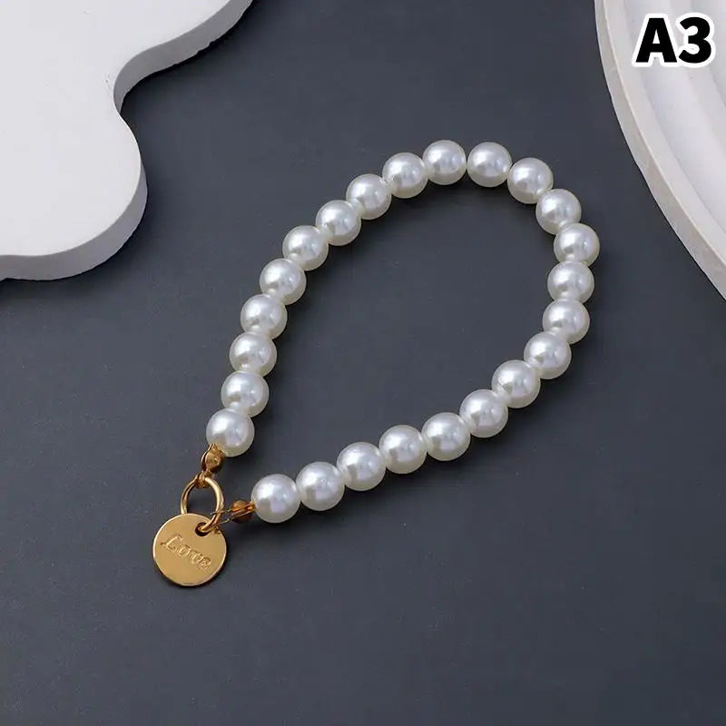 Simulated Pearl Keychain – Beaded Bag Charm & Phone Pendant