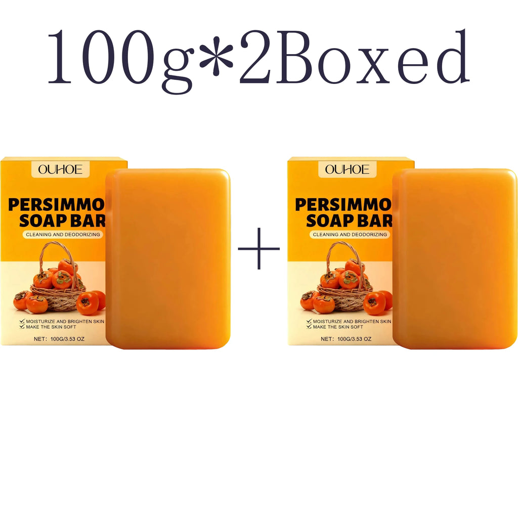 Persimmon Fresh Bath Soap Gentle Care Nourishes and Moisturizes Skin Cleanses Leaves Fragrance Hydrates Beautifies Skin Oasis Select 100g X 2boxed