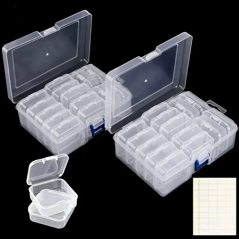 Transparent Plastic Box, Packaging Box, Female Jewelry Portable Handheld Diy Handmade Material Desktop Storage Set Box Oasis Select