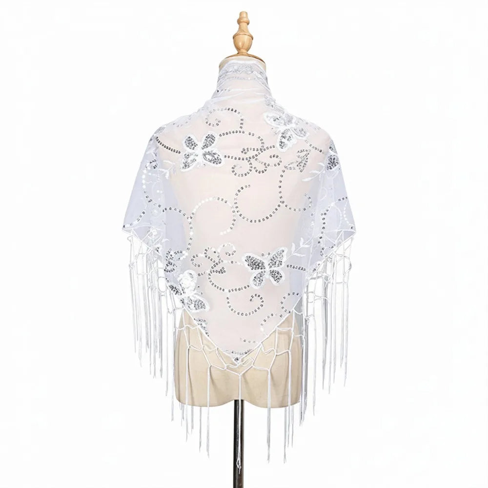Casual Lace Flower Lace Scarf Shawl Thin Cute Sweet Headscarf Shawl Vintage Bandanas for Women Photography Oasis Select White
