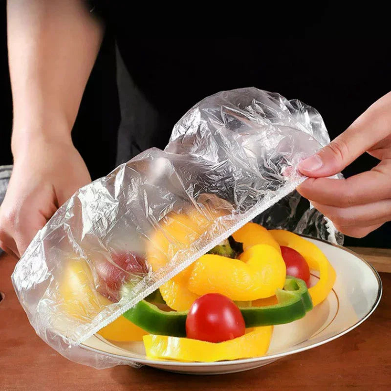 Reusable Disposable Elastic Food Lids Plastic Wrap Durable Plate Covers for Bowls Kitchen Food Saver Bag Oasis Select