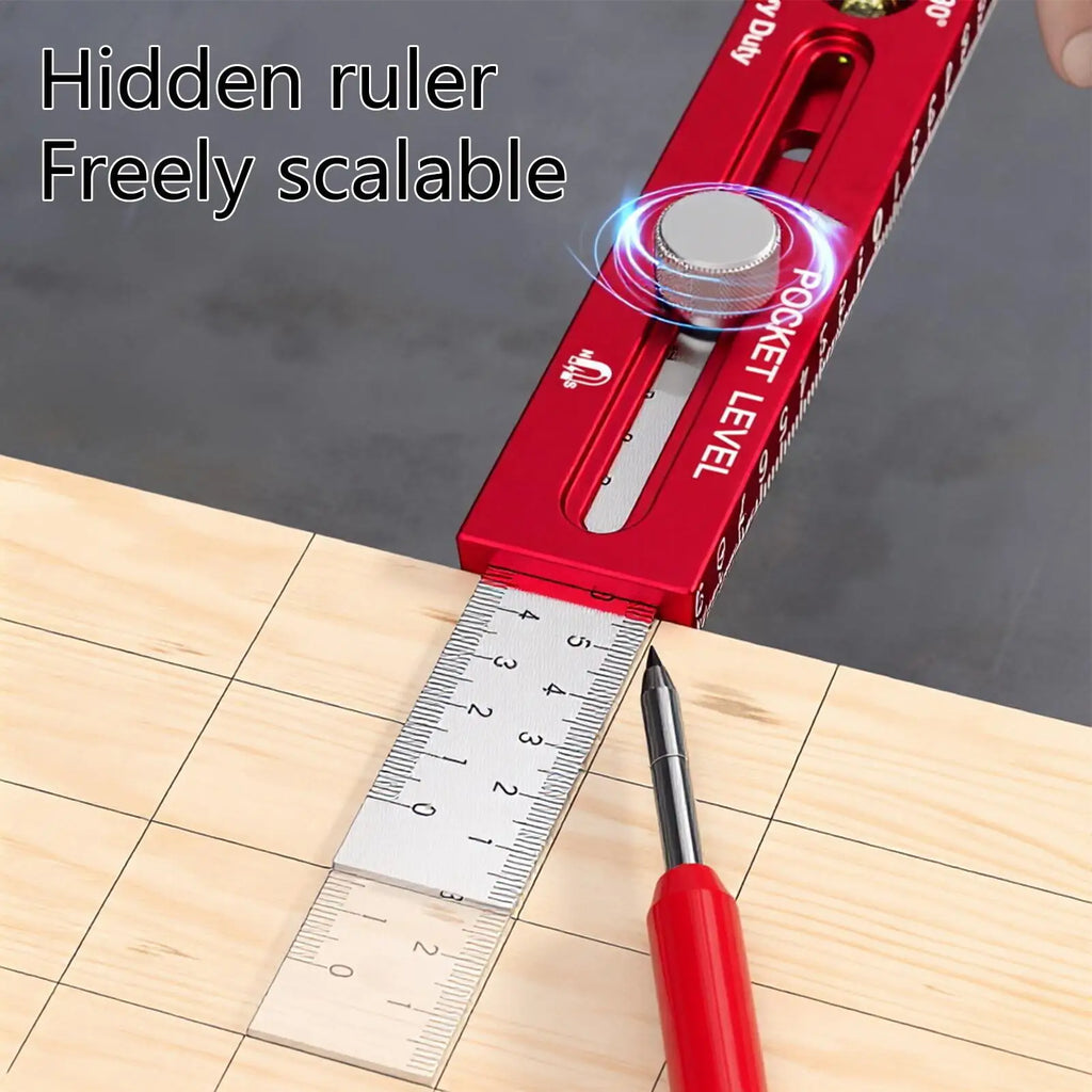 1PC Woodworking Tools Ruler Precision Pocket Ruler Slide Ruler Inch/Metric T-Track Metal Slide Stops Aluminum Precision Rulerler Oasis Select