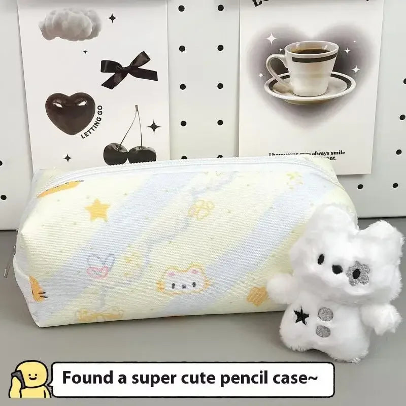 Cute Cat Pencil Box Cartoon Cat Large Capacity Pencil Case Multifunctional Storage Bag Cosmetic Bag Student Stationery Gifts Oasis Select