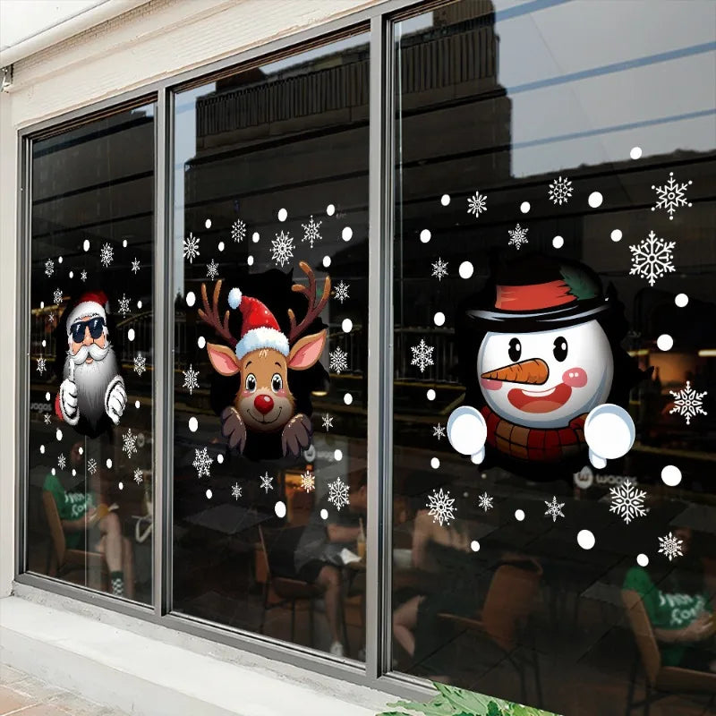 Christmas Static Stickers Door Stickers Scene Decoration Window Glass Decoration Festive Atmosphere Oasis Select