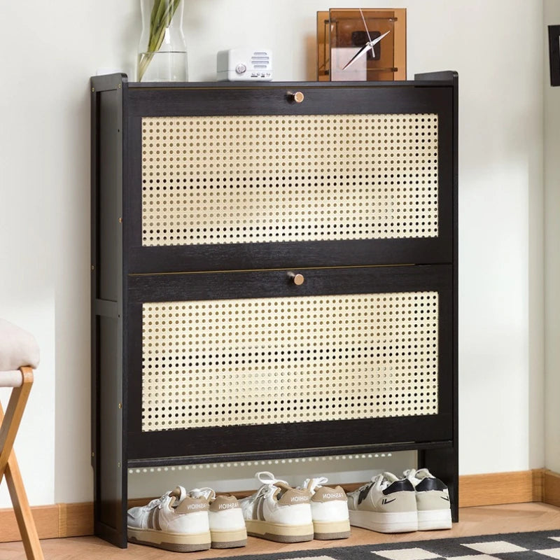 Household shoe cabinet door economical simple modern storage cabinet narrow large capacity tipping bucket small shoe rack Oasis Select