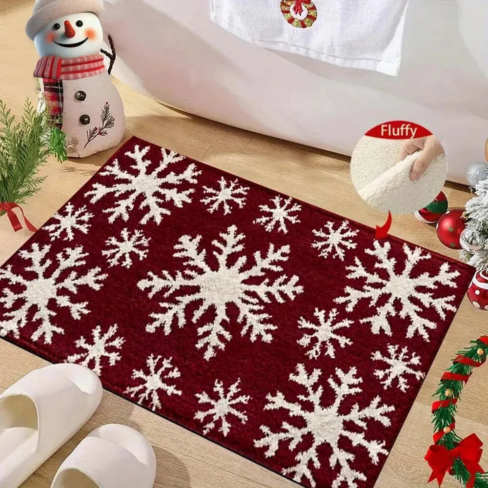 Water-absorbing Christmas Door Mat Santa Claus Design Christmas Decor Bathroom Mat Gingerbread Man Pattern Foot Mat Bathroom Use Oasis Select 10