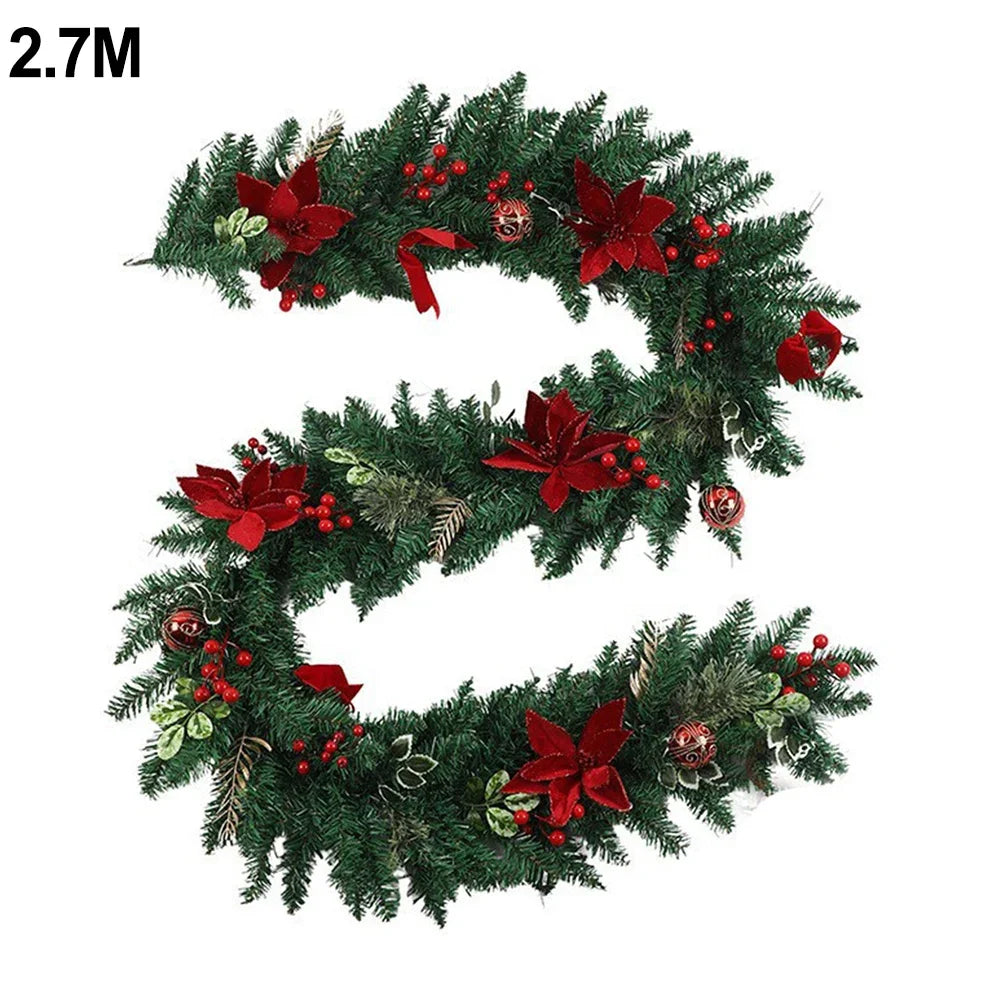 Holiday Decoration Poinsettia Decoration Versatile Decoration Vibrant Red Flowers Customizable Length Garland Holiday Season Oasis Select 2.7 China Mainland