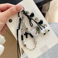 Braided Rope Bow Bead Fluffy Ball Keychain Charm | Girls Gift Keychain Charm Oasis Select A2