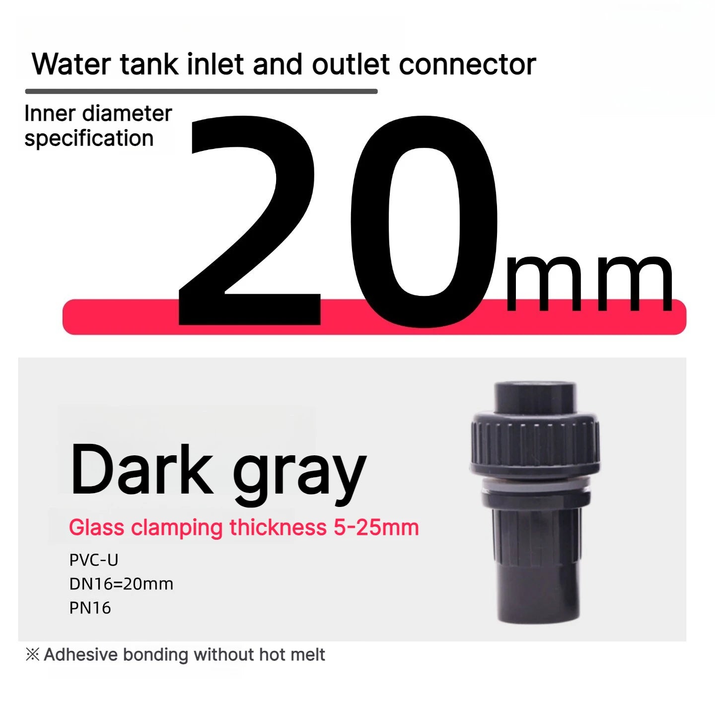 20/25/32/40mm Fish Tank Water Pipe Plastic PVC Black Tube Fittings Joint Duck Bill Outlet Aquarium Accessories Water Inlet Pipes Oasis Select Inner diameter 20mm
