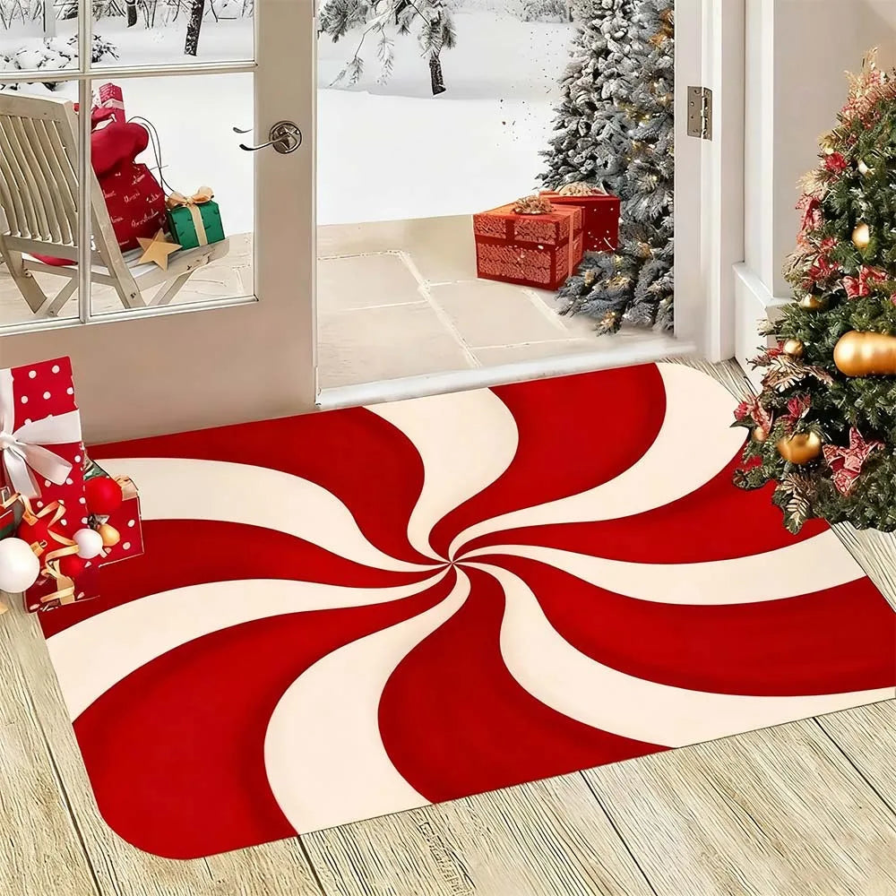 Water-absorbing Christmas Door Mat Santa Claus Design Christmas Decor Bathroom Mat Gingerbread Man Pattern Foot Mat Bathroom Use Oasis Select 03