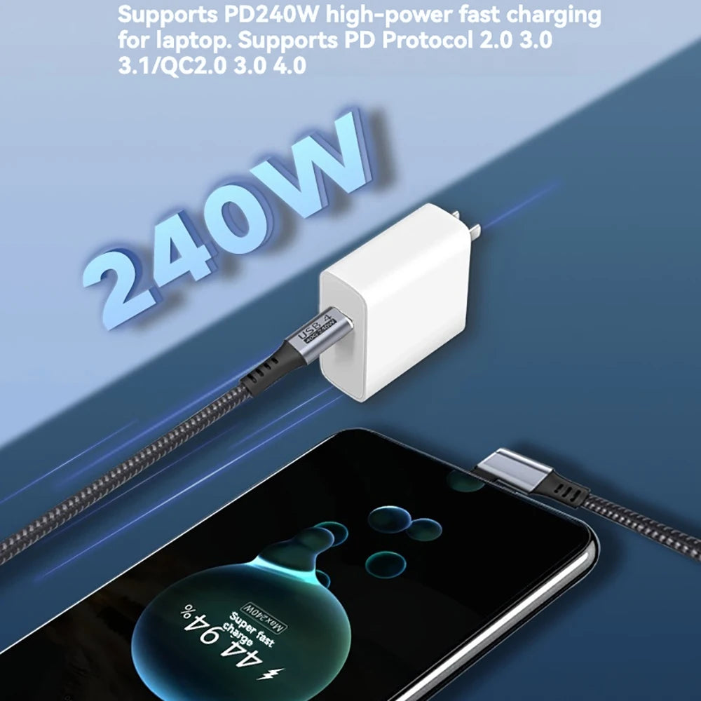 Hot Sale 4 USB C To Type C Cable 8K60Hz Video PD100W USB4 Fast Charging 40Gbps Data Transfer FOR Xiaomi For Macbook Oasis Select