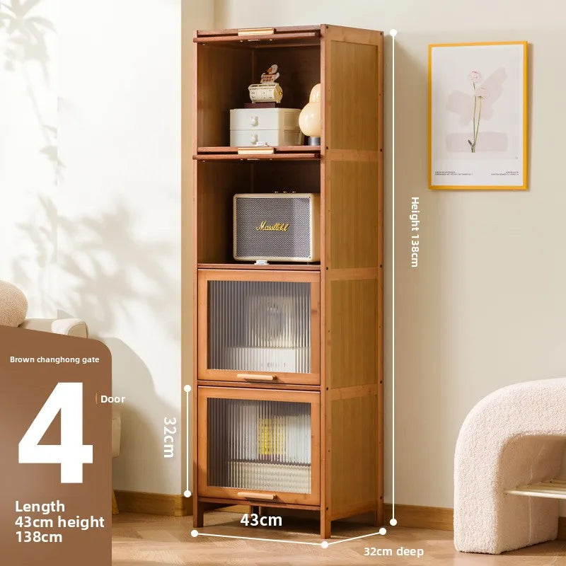 with door dustproof floor rack children's book cabinet household living room multi-layer storage cabinet storage display cabinet Oasis Select 43 long four doors