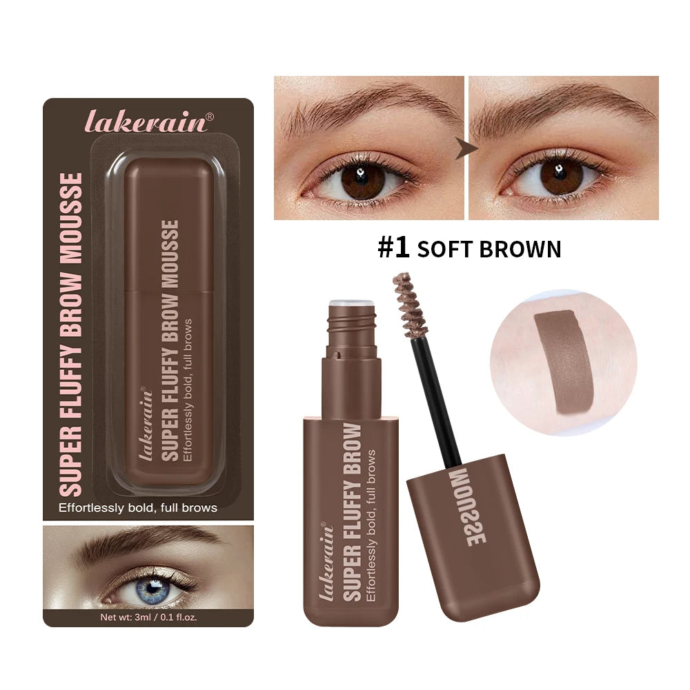 Waterproof Eyebrow Mousse Superfluff Volumizing Brow Thick Fluffy Brows Soft Long-lasting Makeup Fluffy Thick Eyebrows Makeup Oasis Select 1 SOFT BROWN
