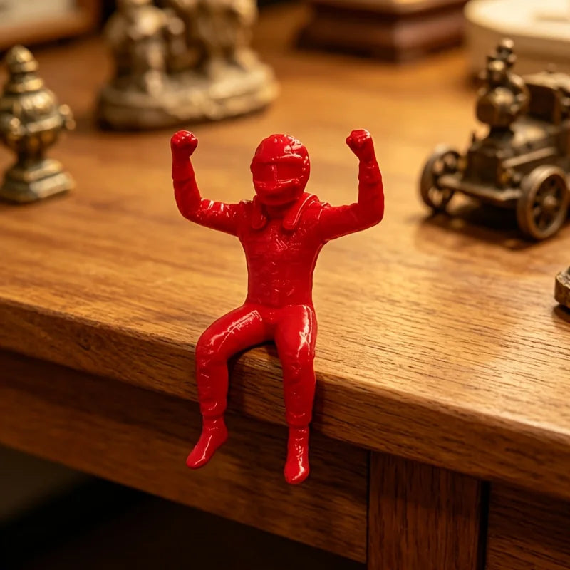 3D Printed Victory Pose Racing Driver Miniature Figurine F1 Style Celebrating Racer Handicraft Ornament for Desk Home Decor Gift Oasis Select