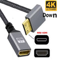  0.2m 4K 60Hz Mini HDMI to HDMI-Compatible Extension Cable 4k Mini HDMI left right Male To Female Extender Wire Cord For Camera Oasis Select Down