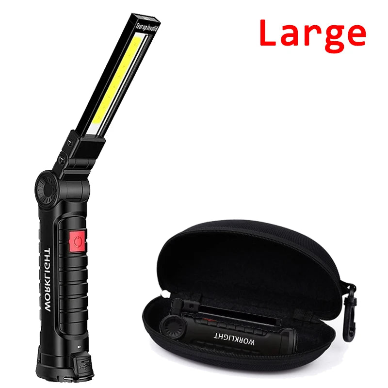USB Rechargeable COB LED Flashlight | Magnetic, 5 Modes