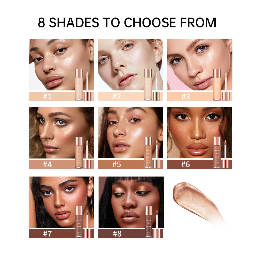 2 IN 1 Skincare & Primer Liquid Highlighter Face Contouring Moisturizing Brightening Skin Tone Bronzer Glow Body Face Makeup Oasis Select