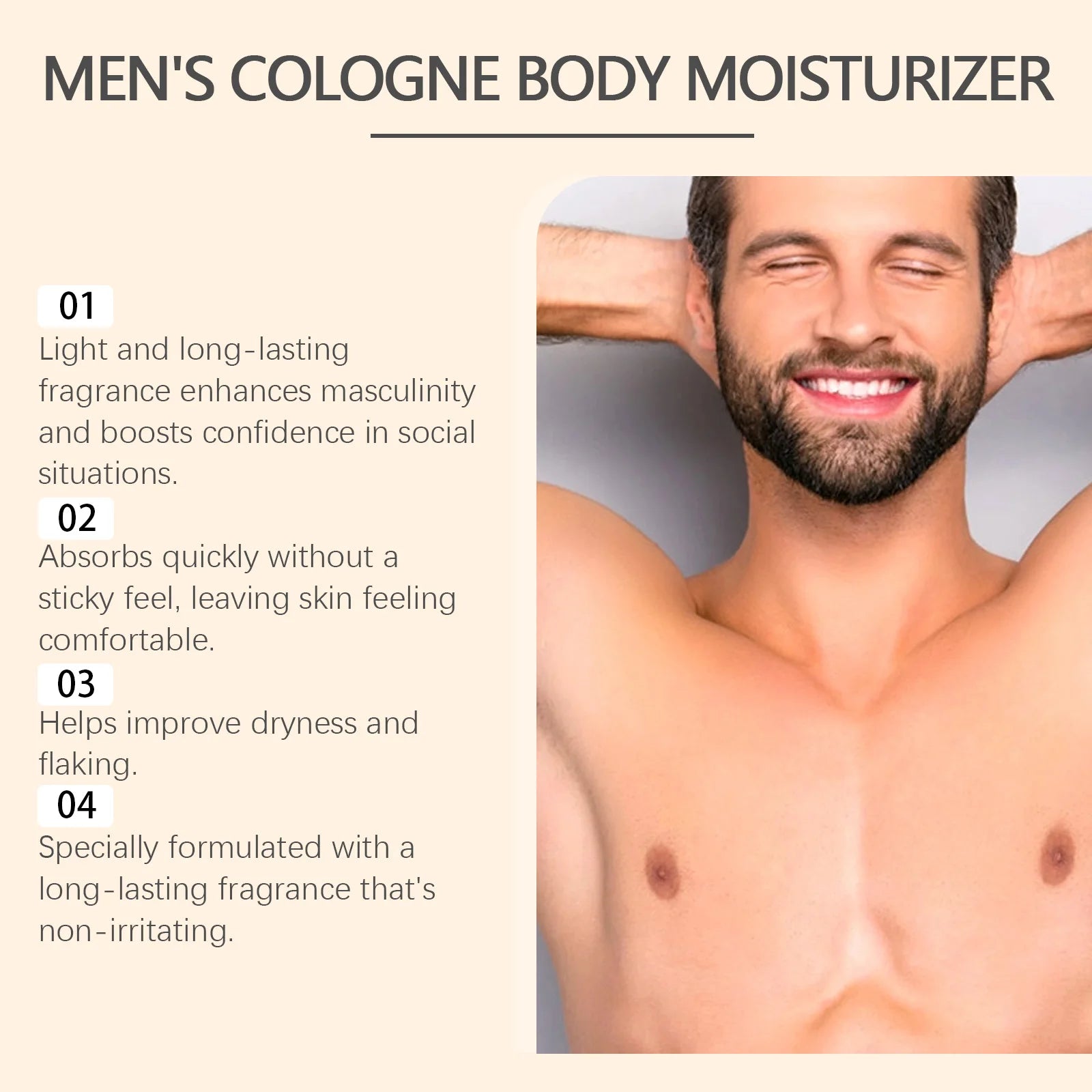 Men's Collagen Body Moisturizer – Woody Scent, Non-Greasy Lotion Men's Body Moisturizer Oasis Select