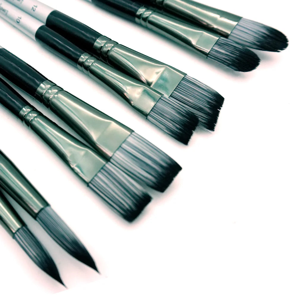 6/24pcs Paint Brush Set, Acrylic Paint Brushes, Professional Artist Series with Round,Flat, Angular,Filbert for Oil, Acrylic Can Oasis Select