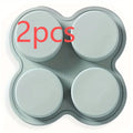 Air Fryer Egg Mold Round Shape Eggs Mold 4 Cavity Non-Stick Silicone Air Fryer Egg Pan Egg Steamer Cooking Mold Fried Egg Tool Oasis Select Gray 2pcs