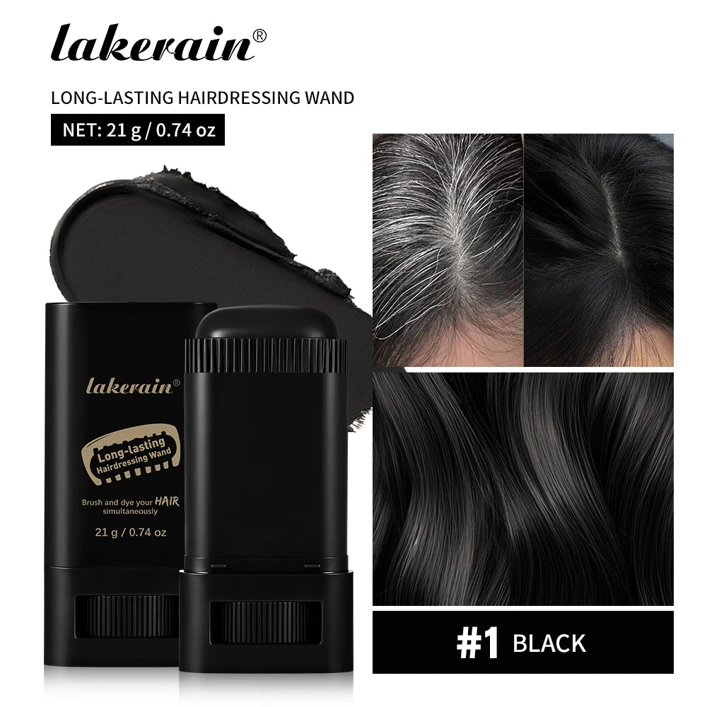 Lakerain 3-in-1 Hair Color Stick with Comb | Gray Coverage