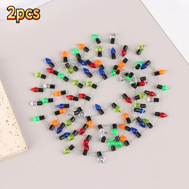 One Or 2pcs 1m Dollhouse String Lights Mini Furniture Accessories Fake Lights String Christmas Party Decoration Oasis Select MR-10