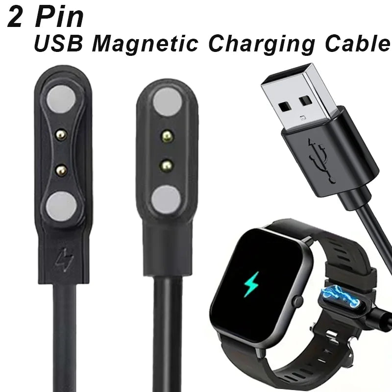 2-Pin Magnetic Charging Cable for Smart Watch – 4mm & 2.84mm Smart Watch Charger Oasis Select