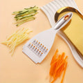 Multi-Functional Vegetable Slicer & Sharpener - Manual Food Cutter for Potatoes, Carrots,Fruits - Durable Plastic Kitchen Gadget Oasis Select Silver