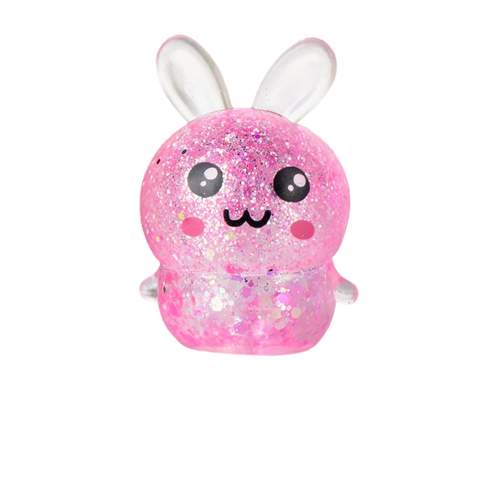 1PCS Squishy Bunny Stress Balls with Light Stress Relief Toy Girls Kids Fidget Toys Colorful Rabbit for Easter Basket gifts Oasis Select Pink One Size