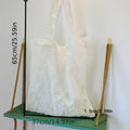 Embroidered Lace Organza Tote Bag – Vintage Handmade Purse