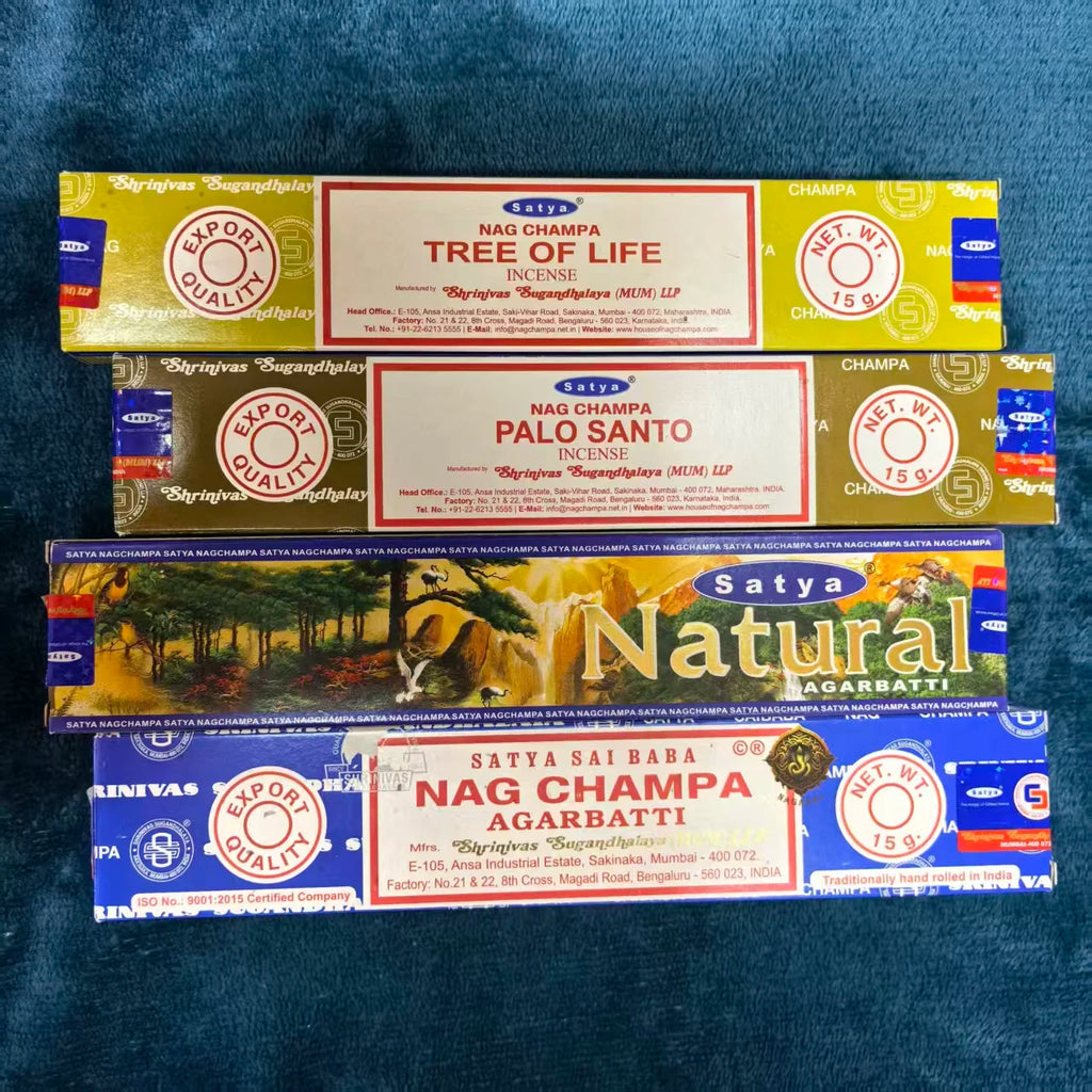 Satya Sai Baba Incense Sticks Hand-Rolled 15g*4boxes , Multiple Scents: Sandalwood, Dragon's Blood, Super Hit, NAGCHAMPA,etc. Oasis Select mixed 3