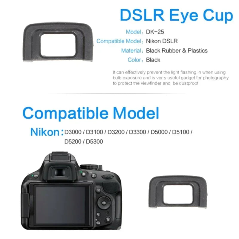2pcs Viewfinder Eyepiece Eyecup Protective Cover ForNikon DSLR D300 / D3100 / D3200 / D3300 / D5000 / D5100 / D5200 / D5300 Oasis Select
