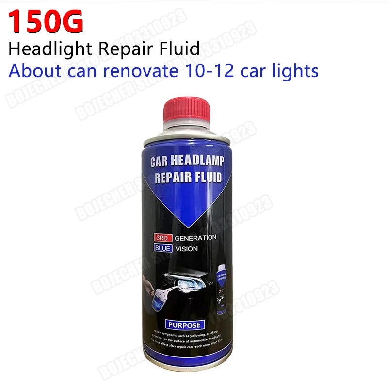 Car Headlight Polish Restoration Kit Car Headlamp Repair Renovation Kit 50ml/100ml Headlights Liquid Polymer Clean Auto Tool Set Oasis Select 150g Repair Liquid