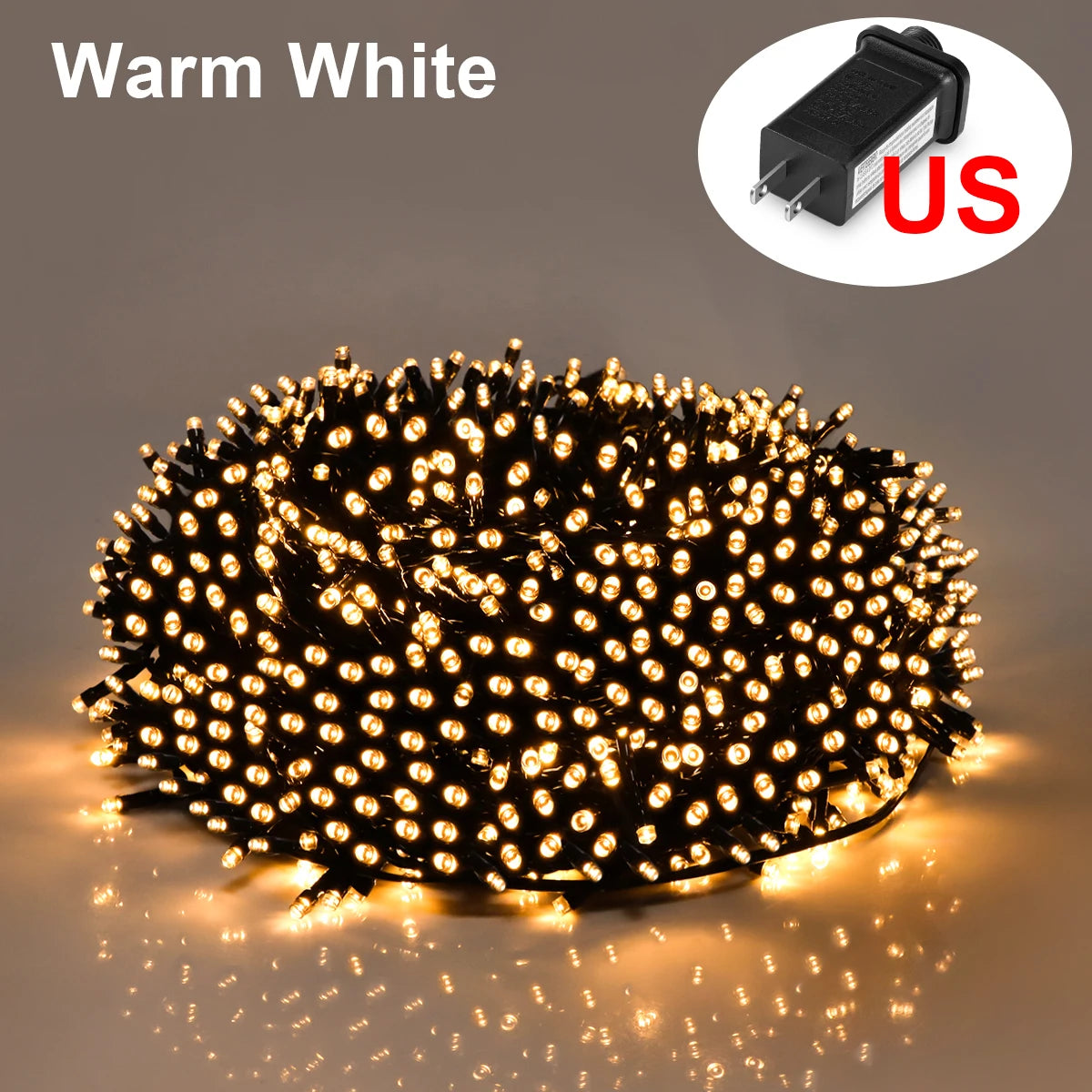 24V LED Christmas Lights 10M-100M Fairy Garland String Waterproof Outdoor Garden Home New Year Party Decor Holiday Lighting Oasis Select Warm 110V USA Plug 30M 300LEDs
